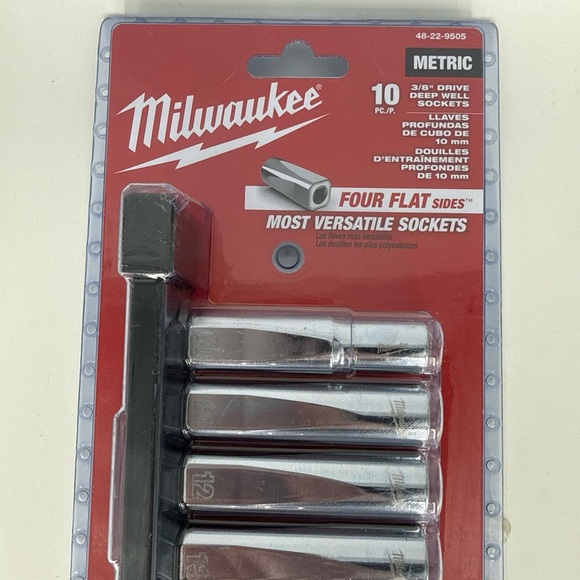 New Sealed Milwaukee 48-22-9505 3/8" Drive Deep Well Metric Socket Set - 10pc - Picture 5 of 6